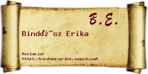 Bindász Erika névjegykártya